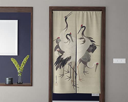 Ofat Home Japanische Noren Traditionelle Malerei Fliegender Kranich Türvorhang Tapisserie, Wandbehang für Küche Badezimmer Bistro Trennwand Schattierung Schlafzimmer Dekoration, anpassbar, 85 x 150 cm von Ofat Home