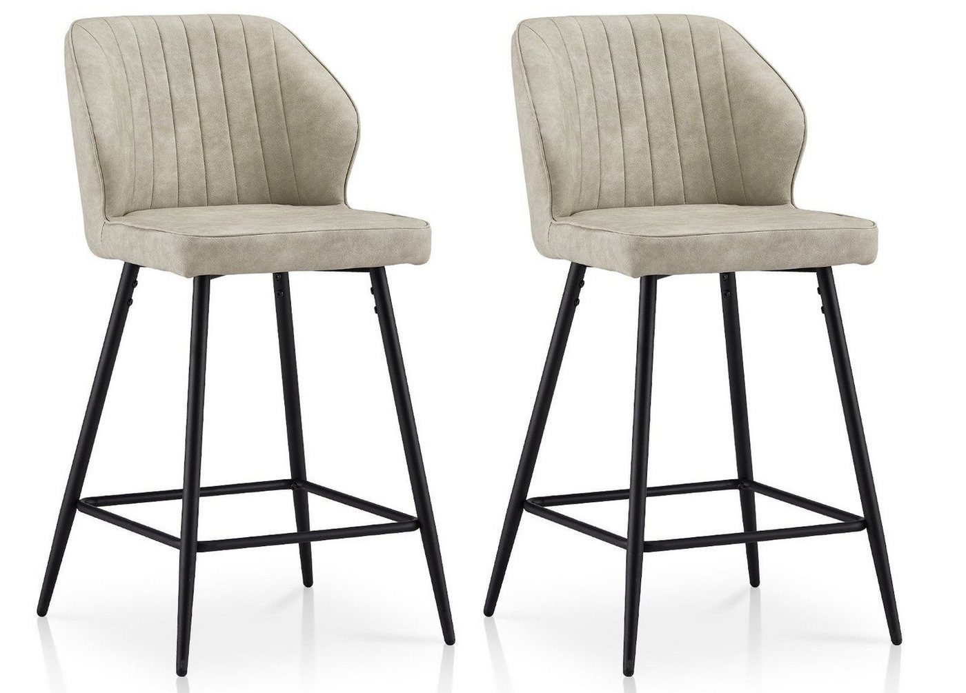 Ofcasa Barhocker Kunstlederbarstuhl (2er Set), Gepolsterte Küchenstuhl, Sitzhöhe 66cm von Ofcasa