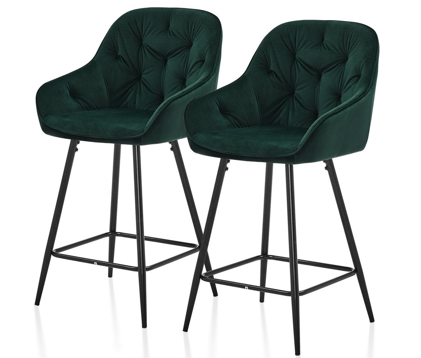 Ofcasa Barhocker Samt Barstuhl (2er Set), gepolsterter Stuhl, Sitzhöhe 65cm von Ofcasa