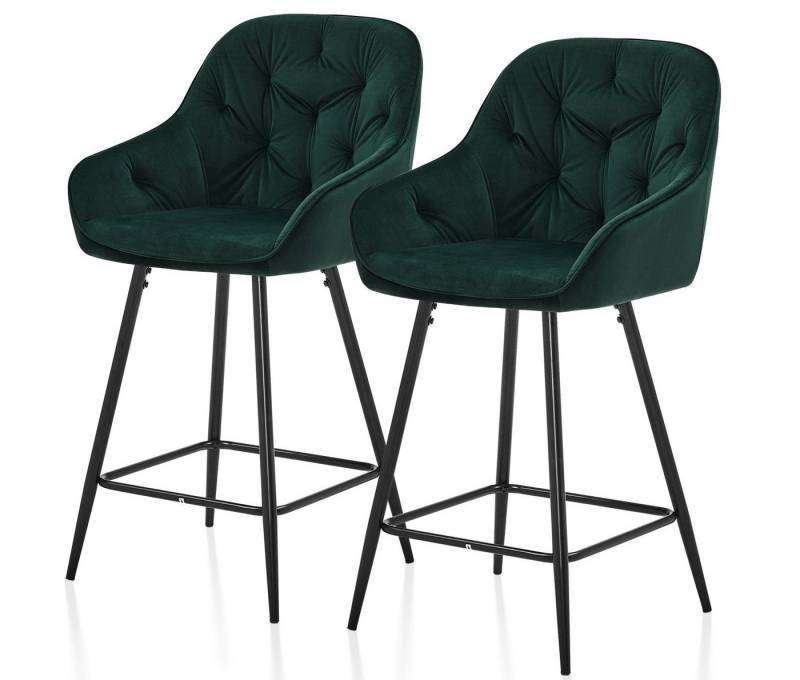 Ofcasa Barhocker Samt Barstuhl (2er Set), gepolsterter Stuhl, Sitzhöhe 65cm von Ofcasa