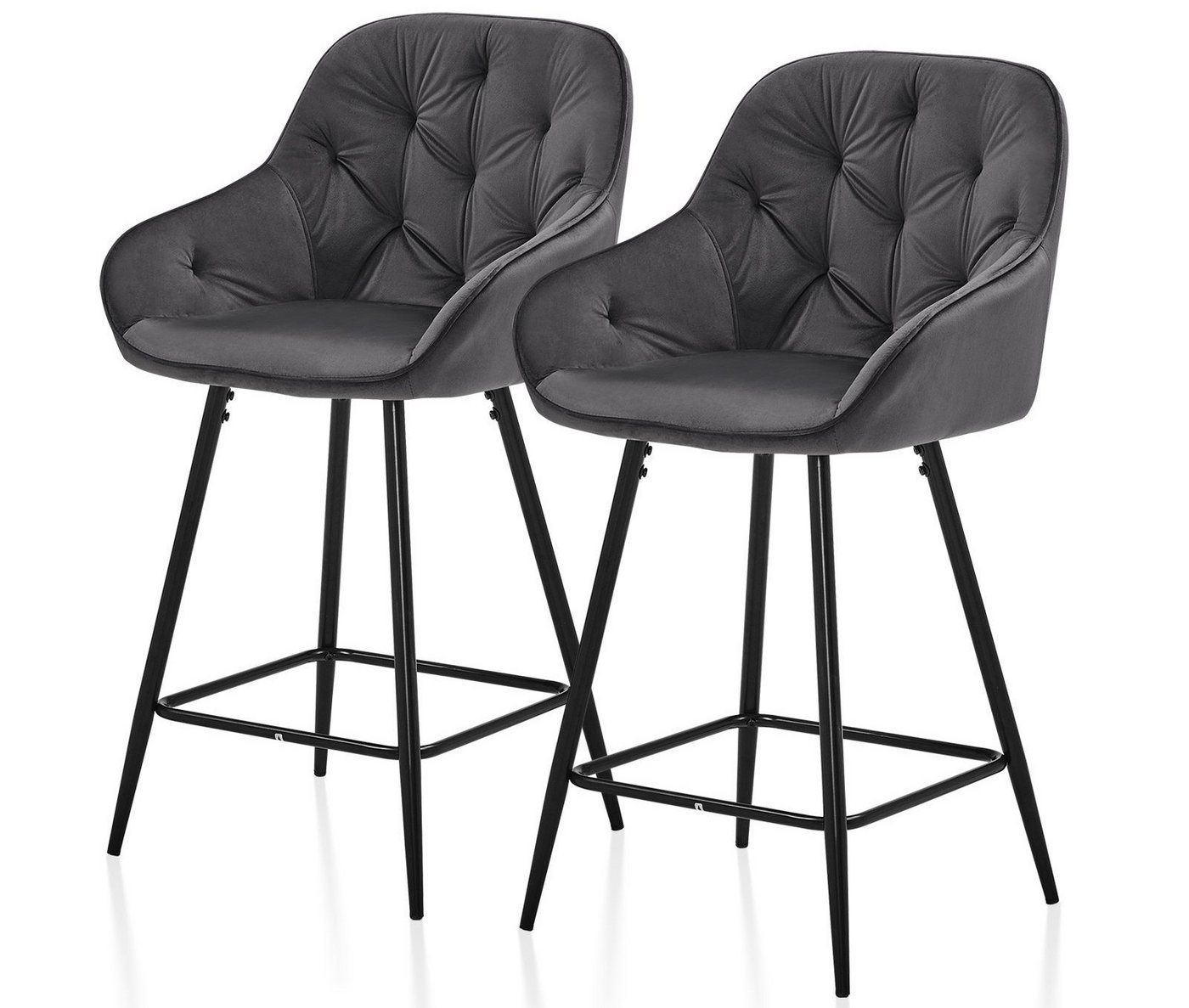 Ofcasa Barhocker Samt Barstuhl (2er Set), gepolsterter Stuhl, Sitzhöhe 65cm von Ofcasa
