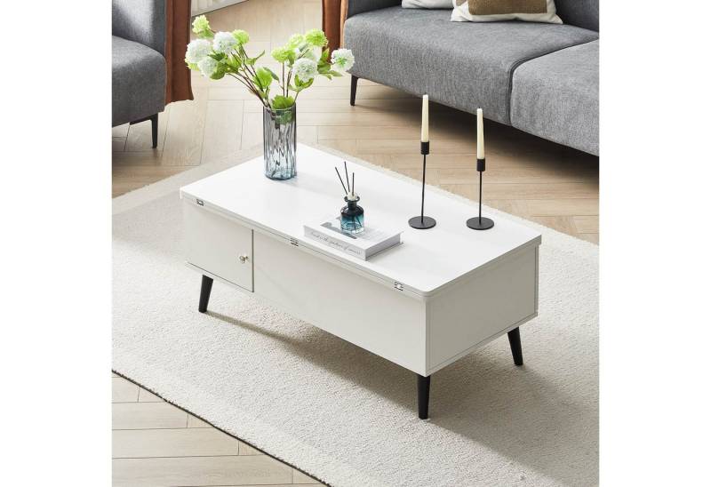 Ofcasa Couchtisch Sofatisch mit Höhenverstellbarer (1 Tisch), 4-in-1-Multifunktions-Wohnzimmertisch mit Stauraum von Ofcasa
