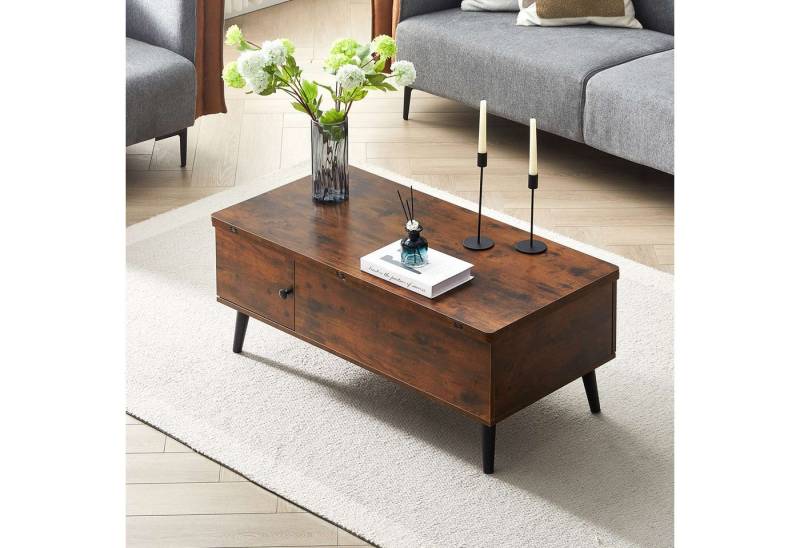 Ofcasa Couchtisch Sofatisch mit Höhenverstellbarer (1 Tisch), 4-in-1-Multifunktions-Wohnzimmertisch mit Stauraum von Ofcasa