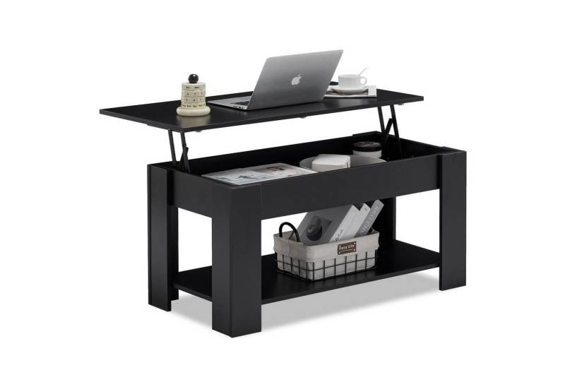 Ofcasa Couchtisch Sofatisch mit liftbarer Arbeitsplatte (1 Tisch), höhenverstellbar, mit Stauraum von Ofcasa