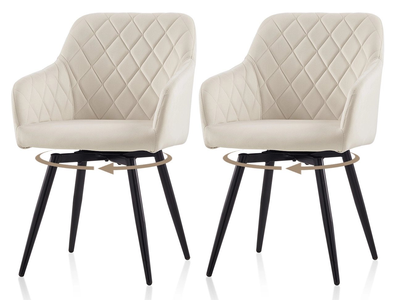 Ofcasa Esszimmerstuhl Drehstuhl (2er Set, 2 St), Gepolsterter Küchenstuhl aus Samt von Ofcasa