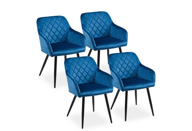 Ofcasa Esszimmerstuhl Gepolsterter Küchenstühle (4er Set), Samt Wohnzimmersessel mit Metallbeinen von Ofcasa