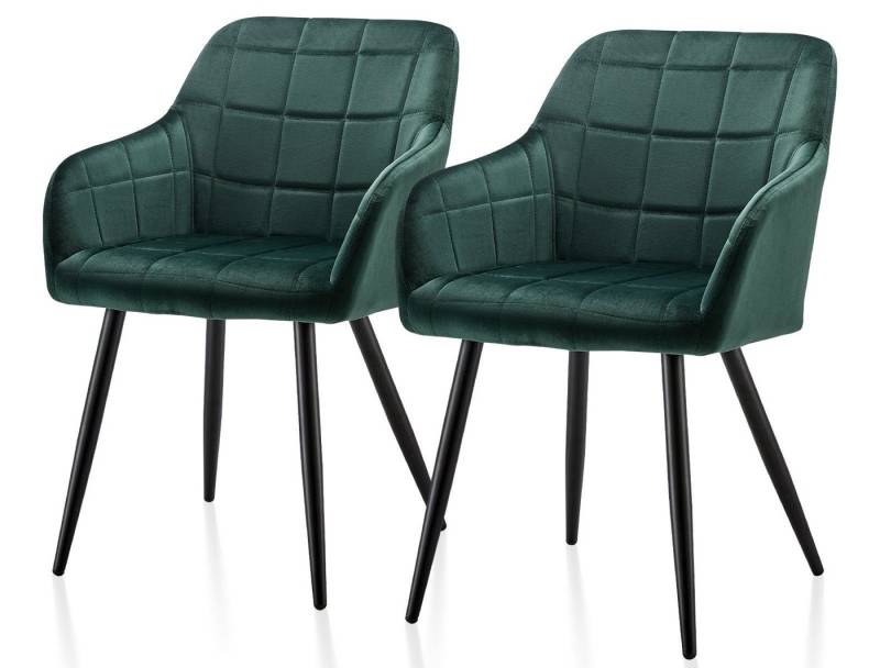 Ofcasa Esszimmerstuhl Küchenstuhl (2er Set), Samt Polsterstuhl, Wohnzimmerstuhl mit Metallbeine von Ofcasa