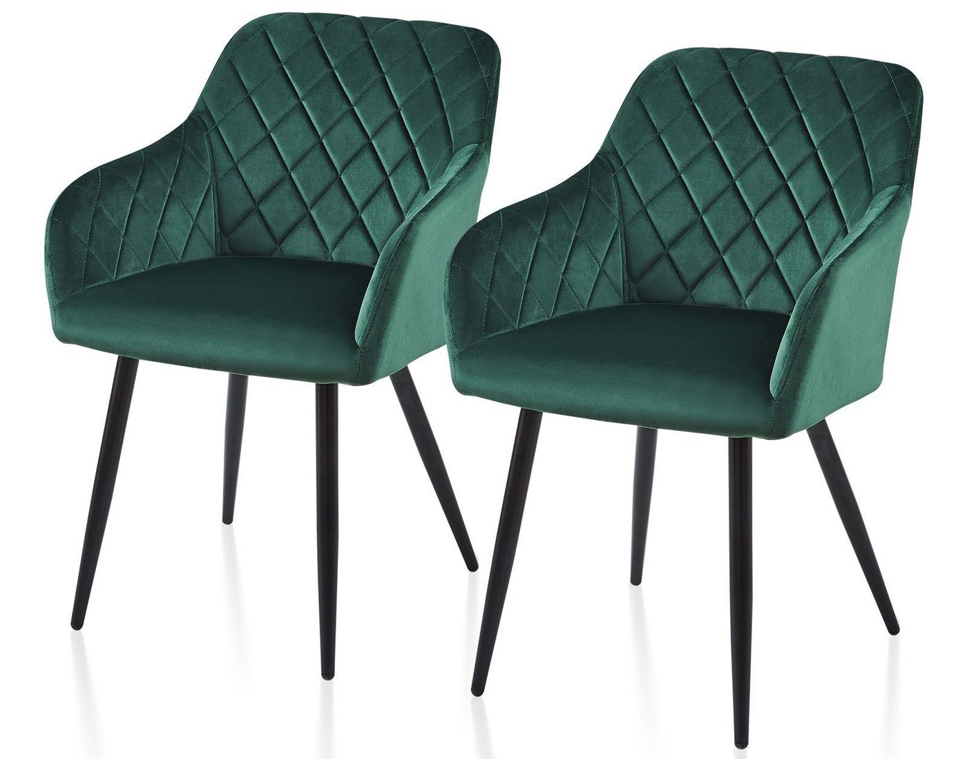 Ofcasa Esszimmerstuhl Küchenstuhl aus Samt (2er Set), Polsterstuhl Sessel mit Rückenlehne von Ofcasa