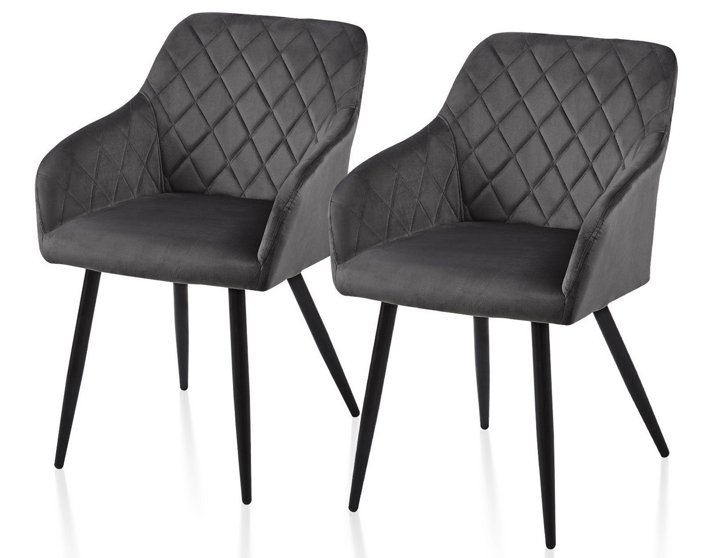 Ofcasa Esszimmerstuhl Küchenstuhl aus Samt (2er Set), Polsterstuhl Sessel mit Rückenlehne von Ofcasa