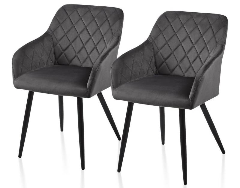 Ofcasa Esszimmerstuhl Küchenstuhl aus Samt (2er Set), Polsterstuhl Sessel mit Rückenlehne von Ofcasa