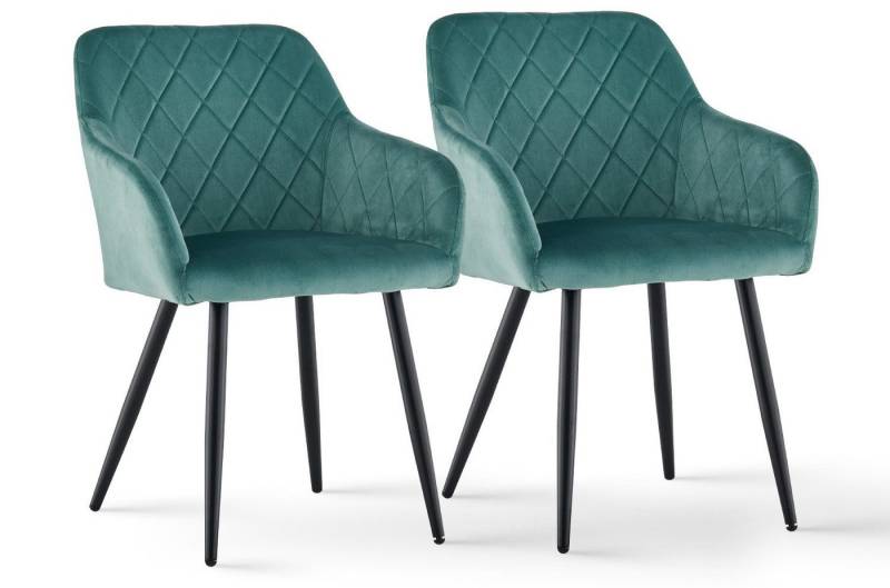 Ofcasa Esszimmerstuhl Küchenstuhl aus Samt (2er Set), Polsterstuhl Sessel mit Rückenlehne von Ofcasa