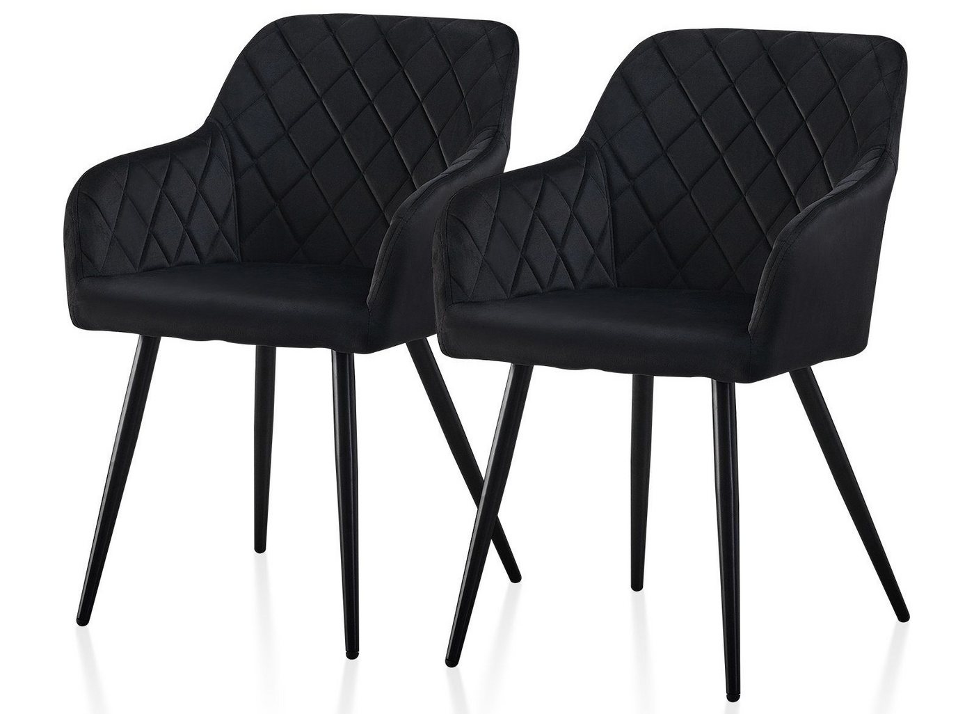 Ofcasa Esszimmerstuhl Küchenstuhl aus Samt (2er Set), Polsterstuhl Sessel mit Rückenlehne von Ofcasa