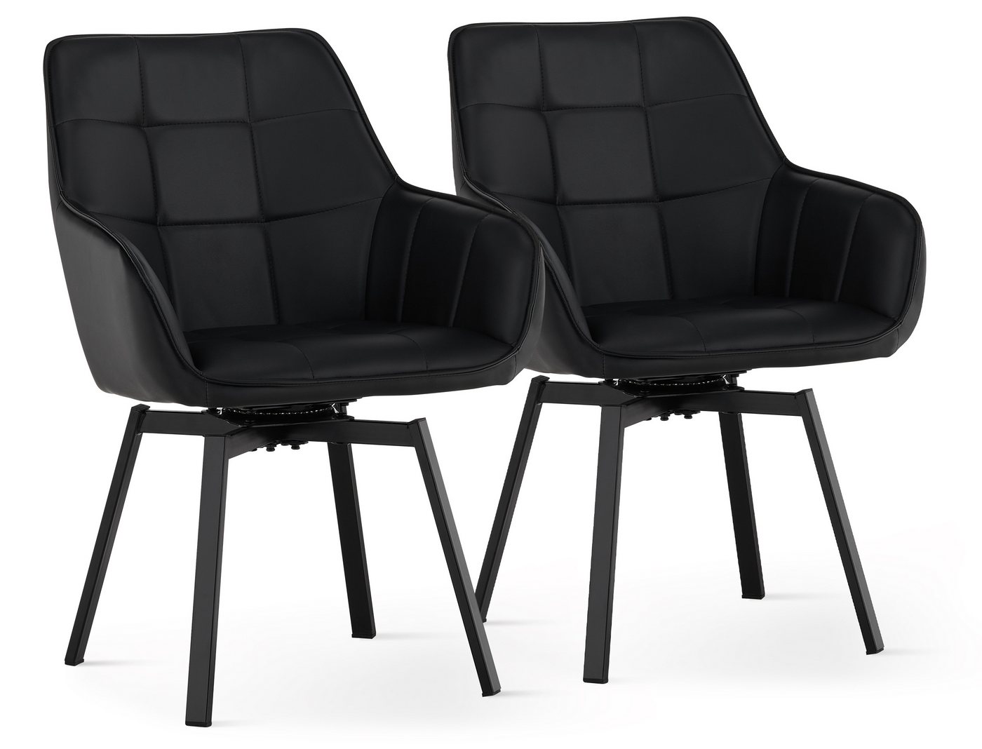 Ofcasa Esszimmerstuhl Kunstlderstuhl (2er Set, 2 St), Gepolsterter Drehstuhl mit hoher Rückenlehne von Ofcasa