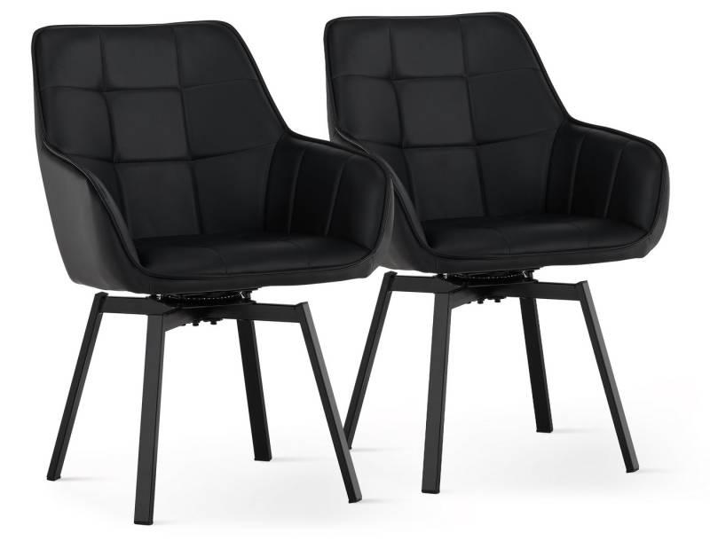 Ofcasa Esszimmerstuhl Kunstlderstuhl (2er Set, 2 St), Gepolsterter Drehstuhl mit hoher Rückenlehne von Ofcasa