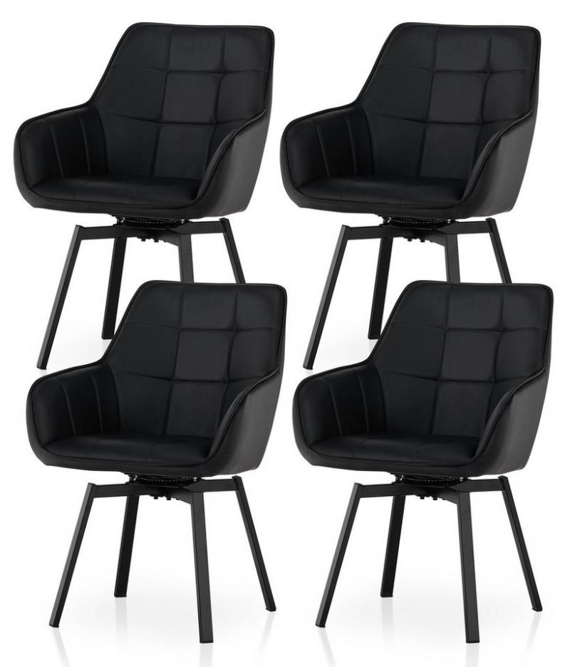 Ofcasa Esszimmerstuhl Kunstlederstühle (4er Set), Gepolsterter Drehstühle mit hoher Rückenlehne von Ofcasa