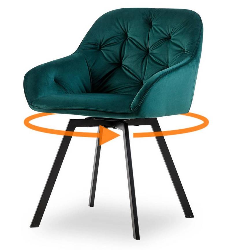 Ofcasa Esszimmerstuhl Samt Drehstuhl (1 St), drehbar Esszimmerstuhl mit Armlehnen von Ofcasa