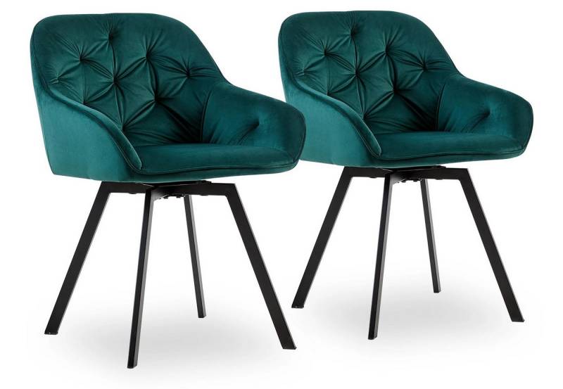 Ofcasa Esszimmerstuhl Samt Drehstuhl (2 St), drehbar Esszimmerstuhl mit Armlehnen von Ofcasa