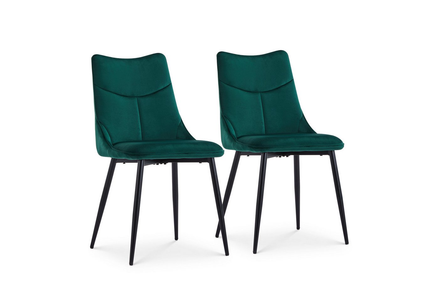 Ofcasa Esszimmerstuhl Samt Gepolsterter Loungestuhl (2er Set), Küchenstuhl mit Hoher Rückenlehne von Ofcasa