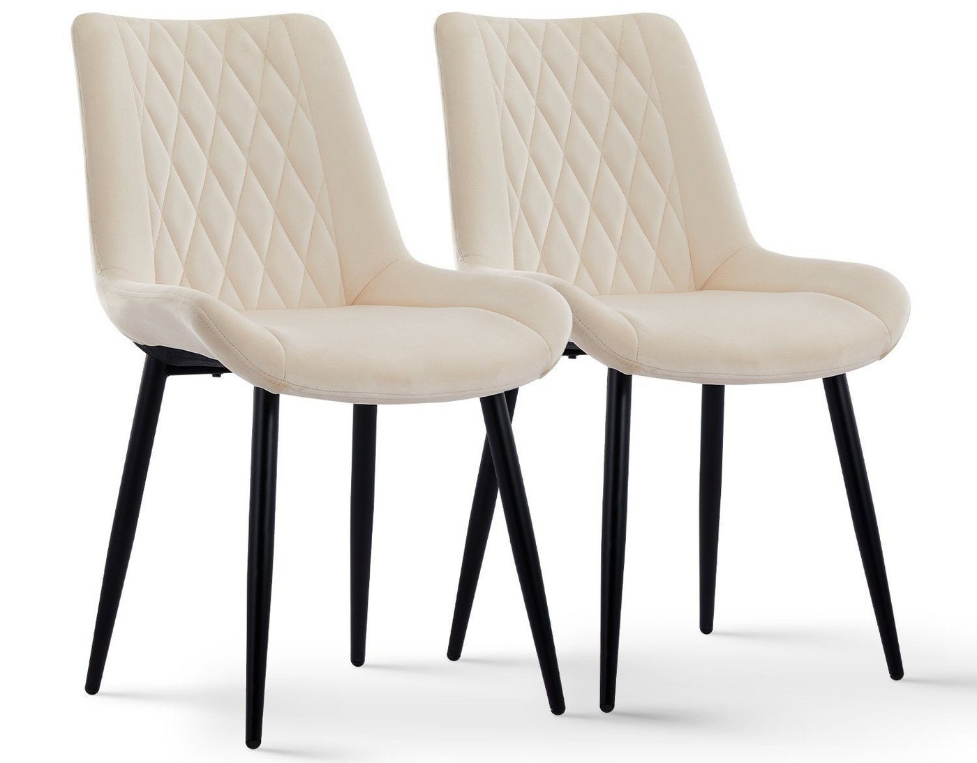 Ofcasa Esszimmerstuhl Samt Küchenstuhl (2er Set), Sessel mit Metallbeine von Ofcasa
