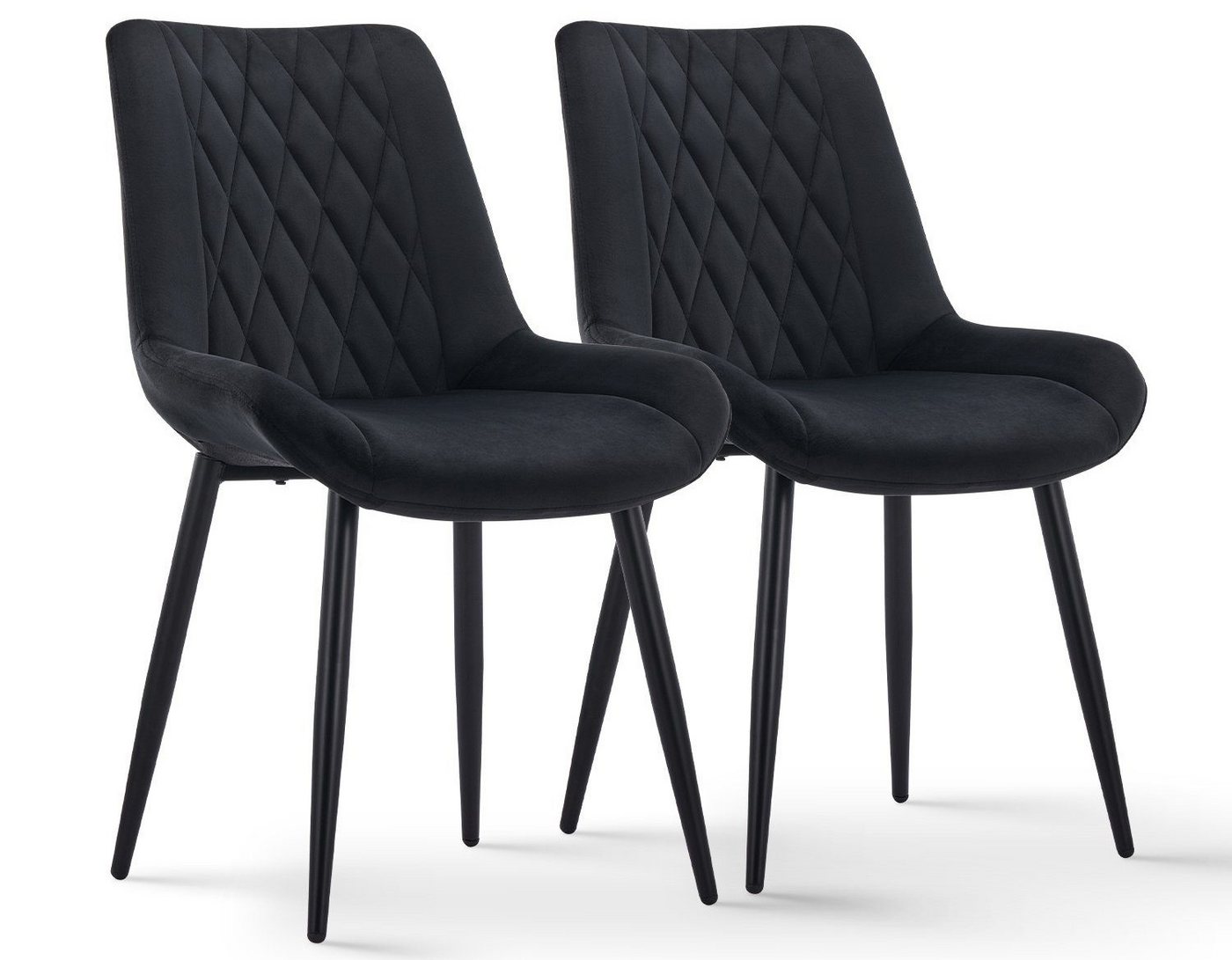 Ofcasa Esszimmerstuhl Samt Küchenstuhl (2er Set), Sessel mit Metallbeine von Ofcasa