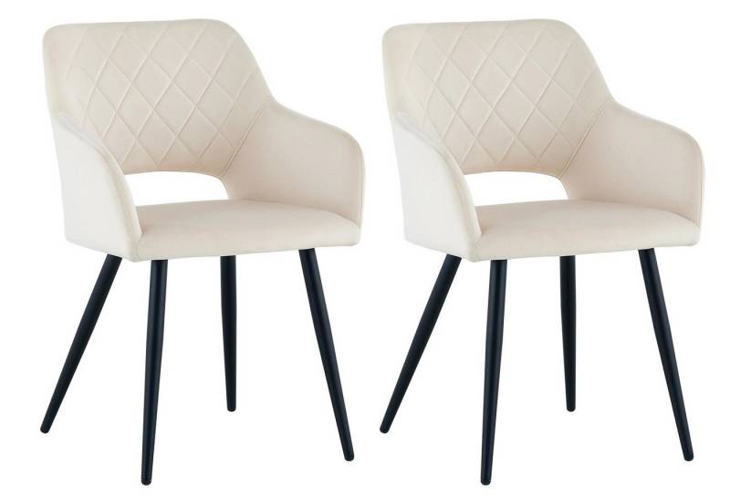 Ofcasa Esszimmerstuhl Samt mit gepolstertem Sitz (2er Set), Offene Rückenlehne Küchenstühle von Ofcasa