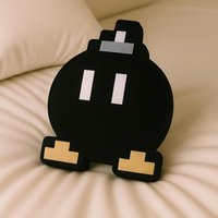 Bob-Omb 8Bit Kissen in Logo-Form, Geschenk, Mario Kart, Kinder Gaming Zimmer Deko, Super Bob-Omb 8Bit Kissen in Logo-Form, Geschenk, Mario Kart, Kinder Gaming Zimmer Deko, Super von OffScripted