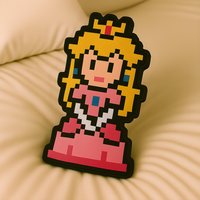 Peach 8Bit Kissen in Logo-Form, Geschenk, Mario Kart, Kinder Gaming Zimmer Deko, Geschenk Super Party Peach 8Bit Kissen in Logo-Form, Geschenk, Mario Kart, Kinder Gaming Zimmer Deko, Geschenk Super Party von OffScripted