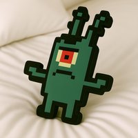 Plankton 8Bit Kissen in Logo-Form, Spongebob Schwammkopf, Geschenk, Spongebob, Kinder Gaming Zimmer Plankton 8Bit Kissen in Logo-Form, Spongebob Schwammkopf, Geschenk, Spongebob, Kinder Gaming Zimmer von OffScripted