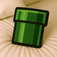 Super Mario Bros Röhre 8Bit Kissen in Logo-Form, Geschenk, Kart, Kinder Gaming Zimmer Deko Geschenk Party von OffScripted