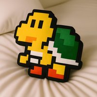 Super Mario Koopa 8Bit Kissen in Logo-Form, Geschenk, Pilz, Kinder Gaming Zimmer Deko, Geschenk von OffScripted