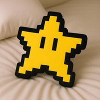 Super Mario Stern 8Bit Kissen in Logo-Form, Geschenk, Pilz, Kinder Gaming Zimmer Deko, Geschenk Super Mario Stern 8Bit Kissen in Logo-Form, Geschenk, Pilz, Kinder Gaming Zimmer Deko, Geschenk von OffScripted