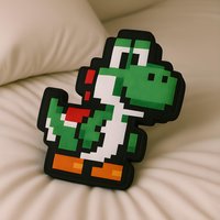 Yoshi 8Bit Kissen in Logo-Form, Geschenk, Mario Kart, Kinder Gaming Zimmer Deko, Super Yoshi 8Bit Kissen in Logo-Form, Geschenk, Mario Kart, Kinder Gaming Zimmer Deko, Super von OffScripted