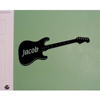 Gitarre Wand Aufkleber - Personalisierte Dekor Monogramm Gitarre-Dekor von OffTheWallExpression