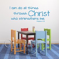 Kann Ich Alles Durch Christus, Kid-Fassung-Vinyl-Aufkleber, Phil 0413 Bibel-Vers von OffTheWallExpression