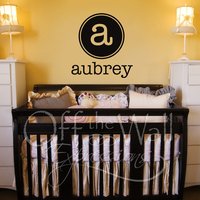Kreis-Monogramm, Kinderzimmer Aufkleber, Kleinbuchstaben Erste, Personalisierte Namen Aufkleber. Schreibmaschine Monogramm Für Bibliothek von OffTheWallExpression