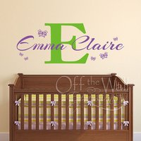 Name Wand Aufkleber - Personalisierte Vinyl-Wand-Kunst Schmetterling Monogramm Erste Kinderzimmer Mädchen von OffTheWallExpression