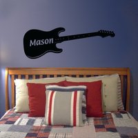 Personalisierte Gitarre-Vinyl-Aufkleber, Gitarre Namen Aufkleber, Name Monogramm Für Schlafzimmer, Schlafsaal Oder Wohnzimmer. Benutzerdefinierte von OffTheWallExpression