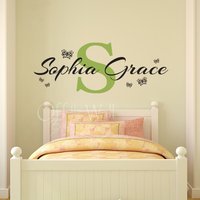 Personalisierte Namen Aufkleber Mit Schmetterlingen. Mädchen Schlafzimmer Vinyl-Aufkleber von OffTheWallExpression