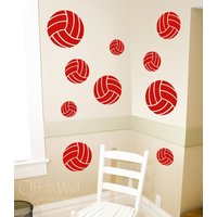 Satz Von Zehn Volleybälle Aufkleberbogen Für Schlafzimmer Oder Umkleideraum von OffTheWallExpression