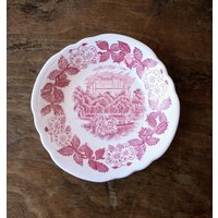 Vintage Rote Transferware Kleine Schüssel Englisch Schloss Magnolia Blumen 30Er Jahre 40Er Ausgefallene Esszimmer Servieren Schale von OffbeatAvenue