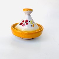 Vintage Tagine Handbemalt Gelbgold Und Grün Terracotta von OffbeatAvenue