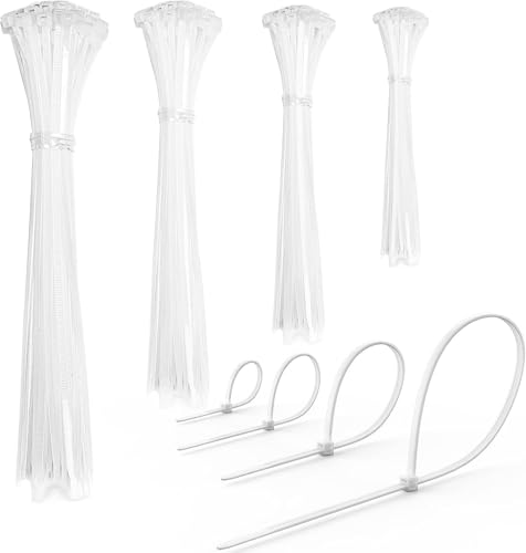 200 Stück Kabelbinder Set – 100/150/200/300 mm (je 50 Stück) – Verschiedene Größen, Super Haltbar & Selbsthemmend – Für Kabelmanagement,Haushalt & Werkstatt (Weiß, 200pcs) von Offgridtec