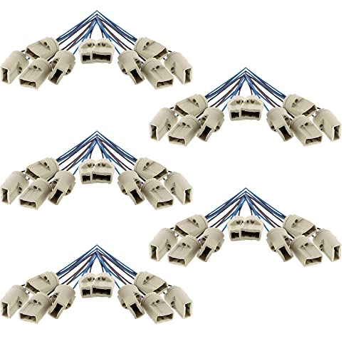 50x Offgridtec® G9 Lampenfassung DVE und UL listed - Mit isol. Kabelzuleitung - Lampensockel Fassung Sockel für LED Halogen CFL von Offgridtec