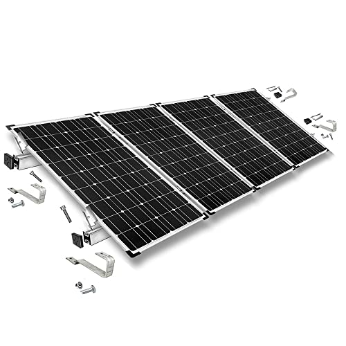 Befestigungskit mit Biberschwanz Dachhaken für Schrägdachmontage 4 Solarpanele Rahmenhöhe 30mm von Offgridtec