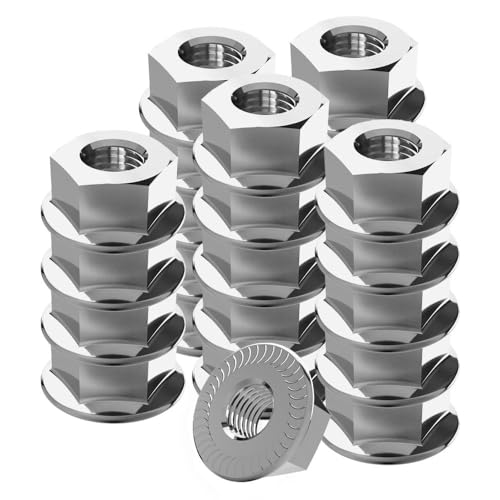 Flanschmutter mit Sperrverzahnung DIN6923 A2 V2A Edelstahl 25 Stk. M10 von Offgridtec