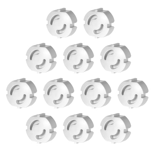 Offgridtec 12x Kindersicherung Steckdose mit sicherem 2-Wege-Drehmechanismus, Wiederverwendbare Steckdosen-Kindersicherung, Langlebiger ABS-Kunststoff, Passend für Standard deutsche Stecker – Weiß von Offgridtec