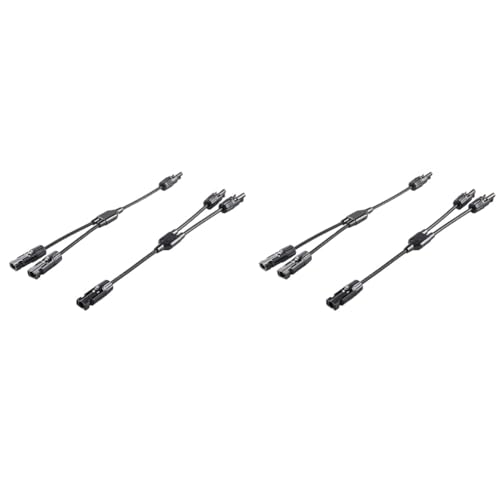 Offgridtec® 2-fach Abzweigbuchsen Y-Stecker Solarstecker inkl. 34cm 6mm² Kabelverlängerung Solarverbinder (Packung mit 2) von Offgridtec