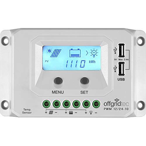 Offgridtec® PWM Pro Laderegler 12V/24V 10A USB von Offgridtec