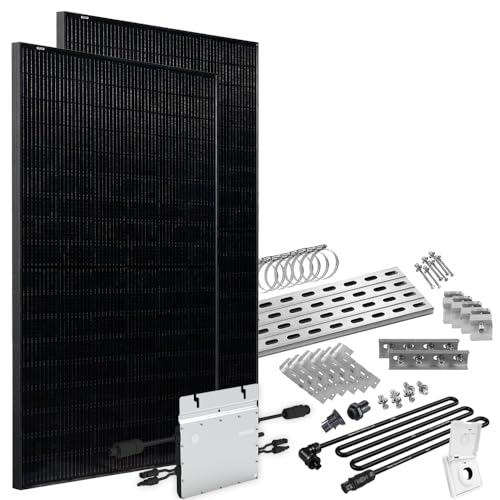 Offgridtec® Solar-Direct 830W HM-800 Balkonkraftwerk Einspeisesteckdose - 5m - Montageset für Balkongeländer von Offgridtec