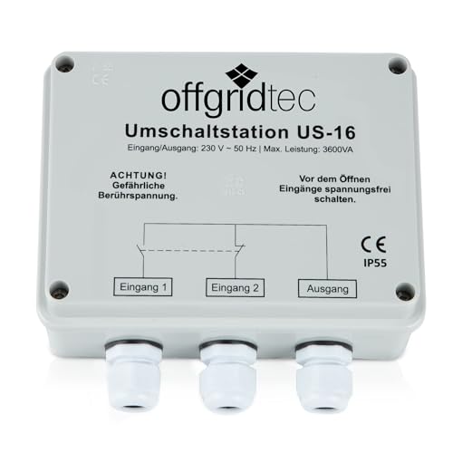 Offgridtec Umschaltstation für Netzvorrangschaltung USV Betrieb US-16 230V 16A 3600W von Offgridtec